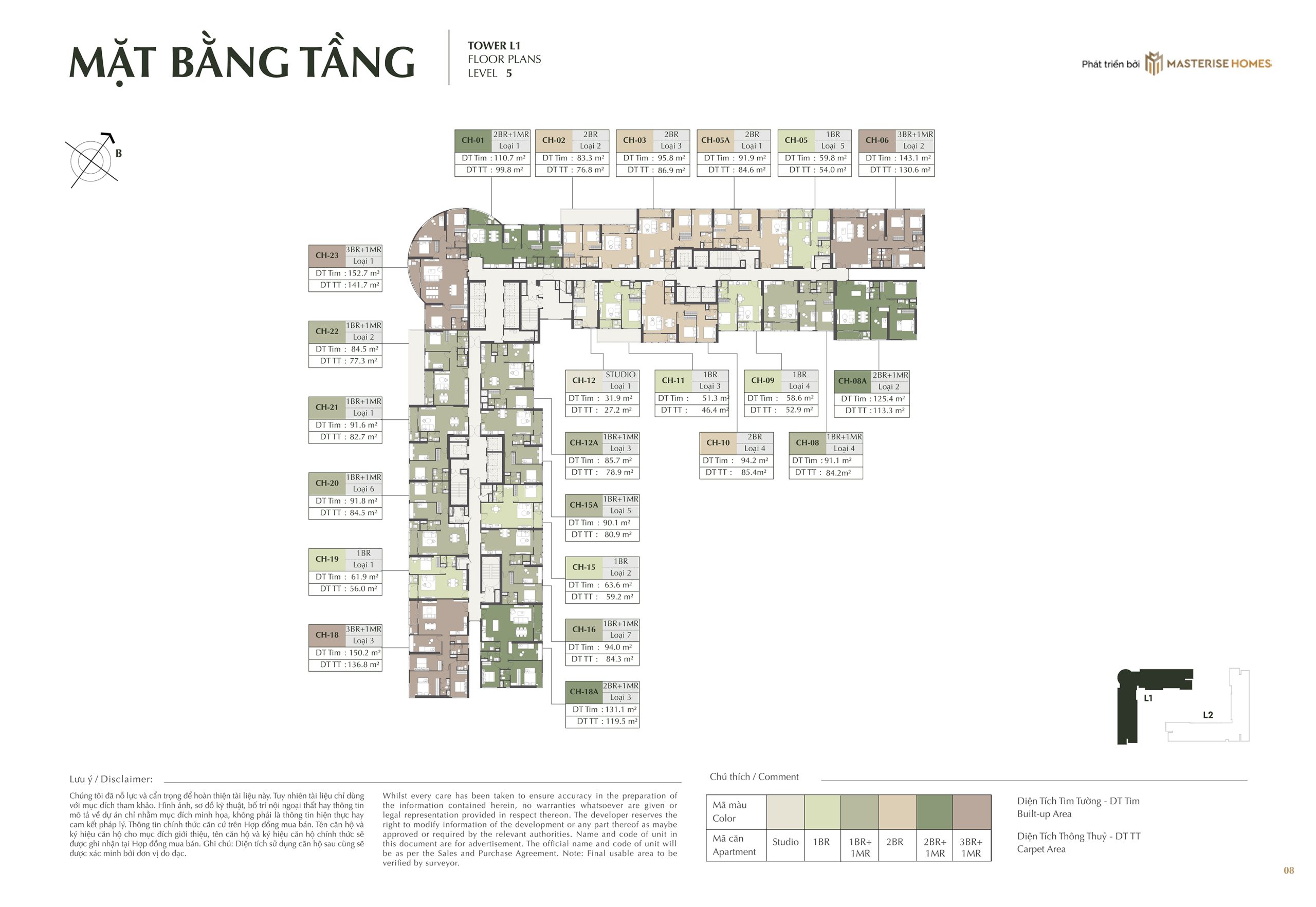 Mặt bằng Tower L1 - Tầng 1
